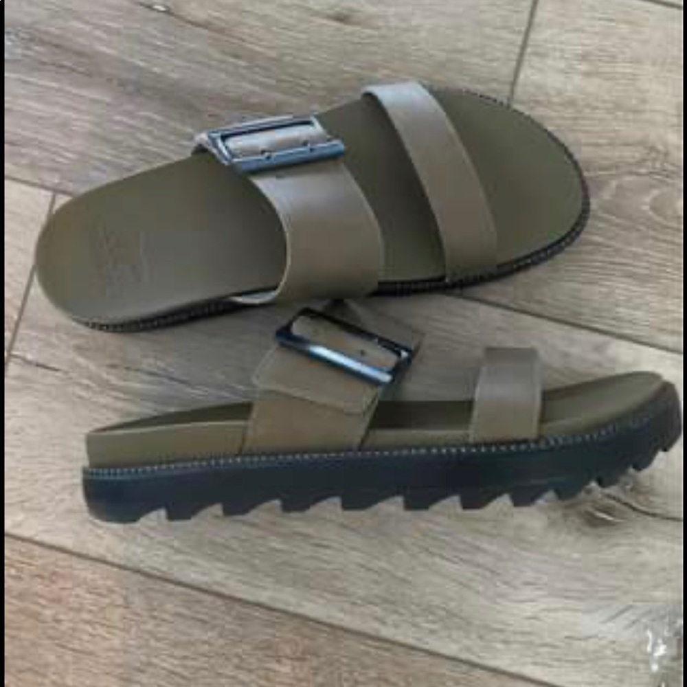 Sorel green sandals